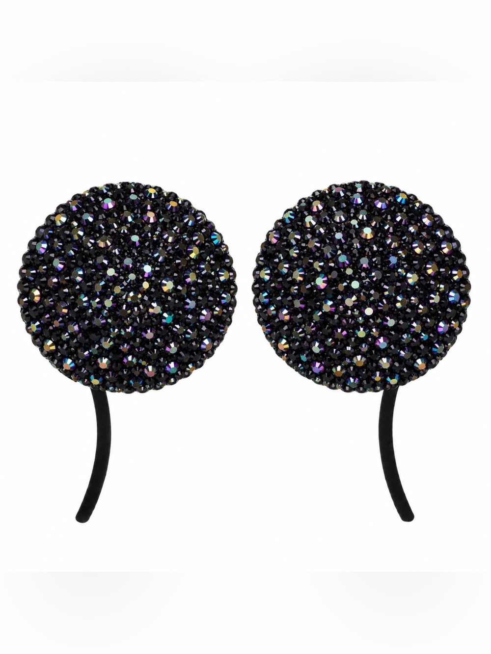Black Iridescent Crystal Rhinestone Pasties Size Extra Large
